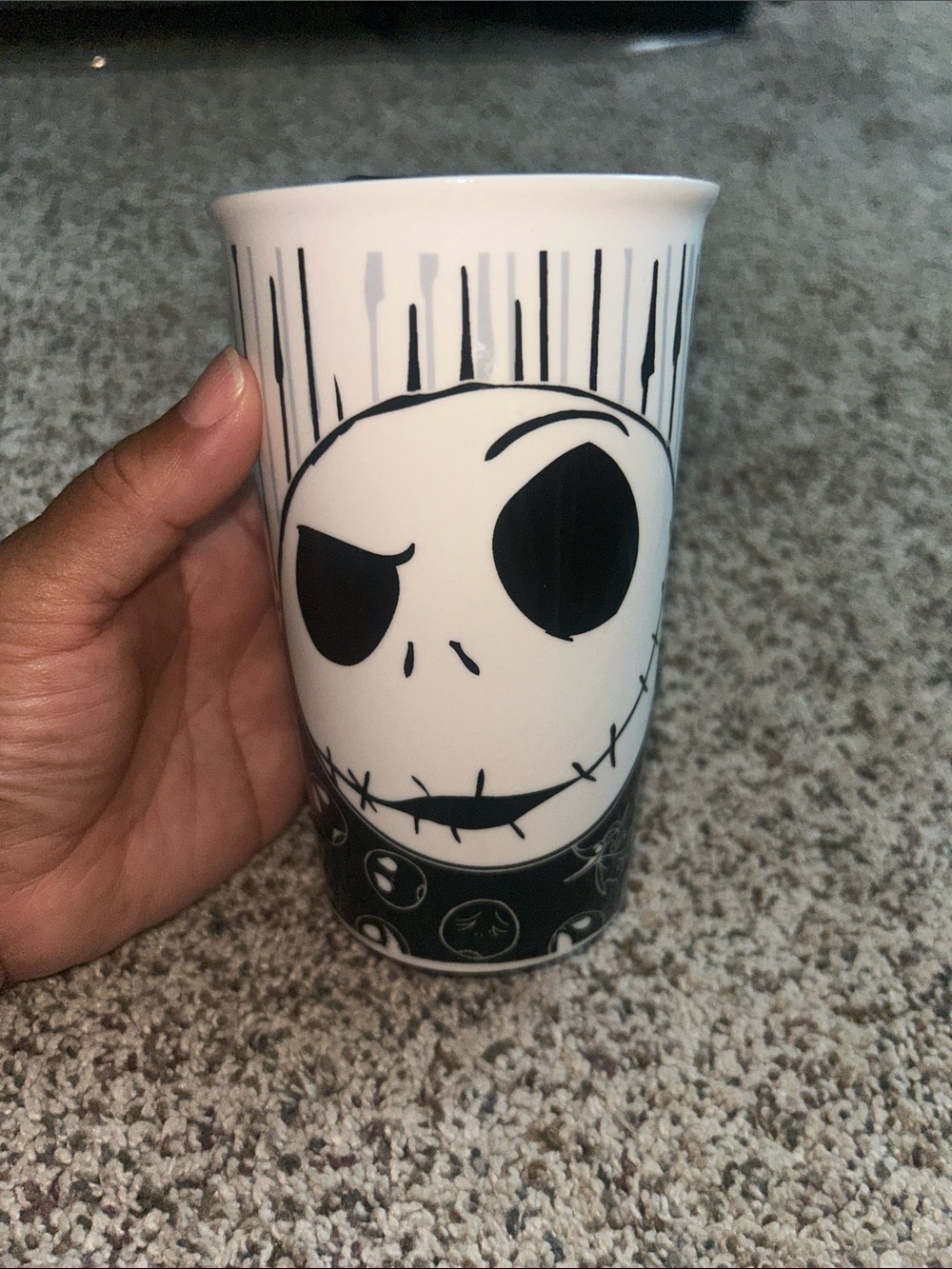 Disney The Nightmare Before Christmas White and Black Ceramic Tumbler - Picture 1 of 5